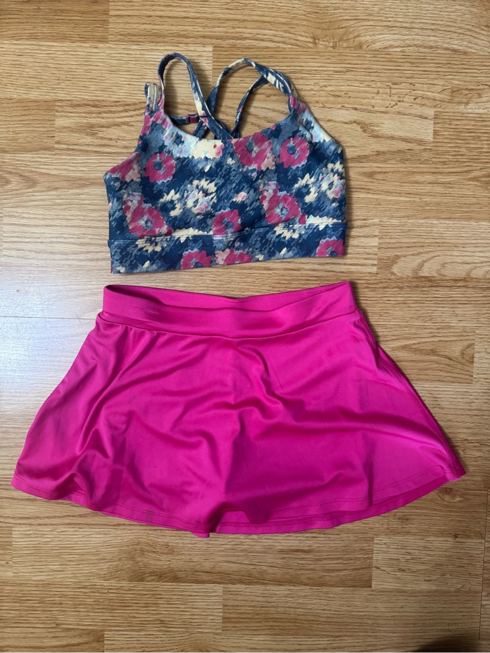 Girls Hot Pink Skort - Flared Active Skort for Play